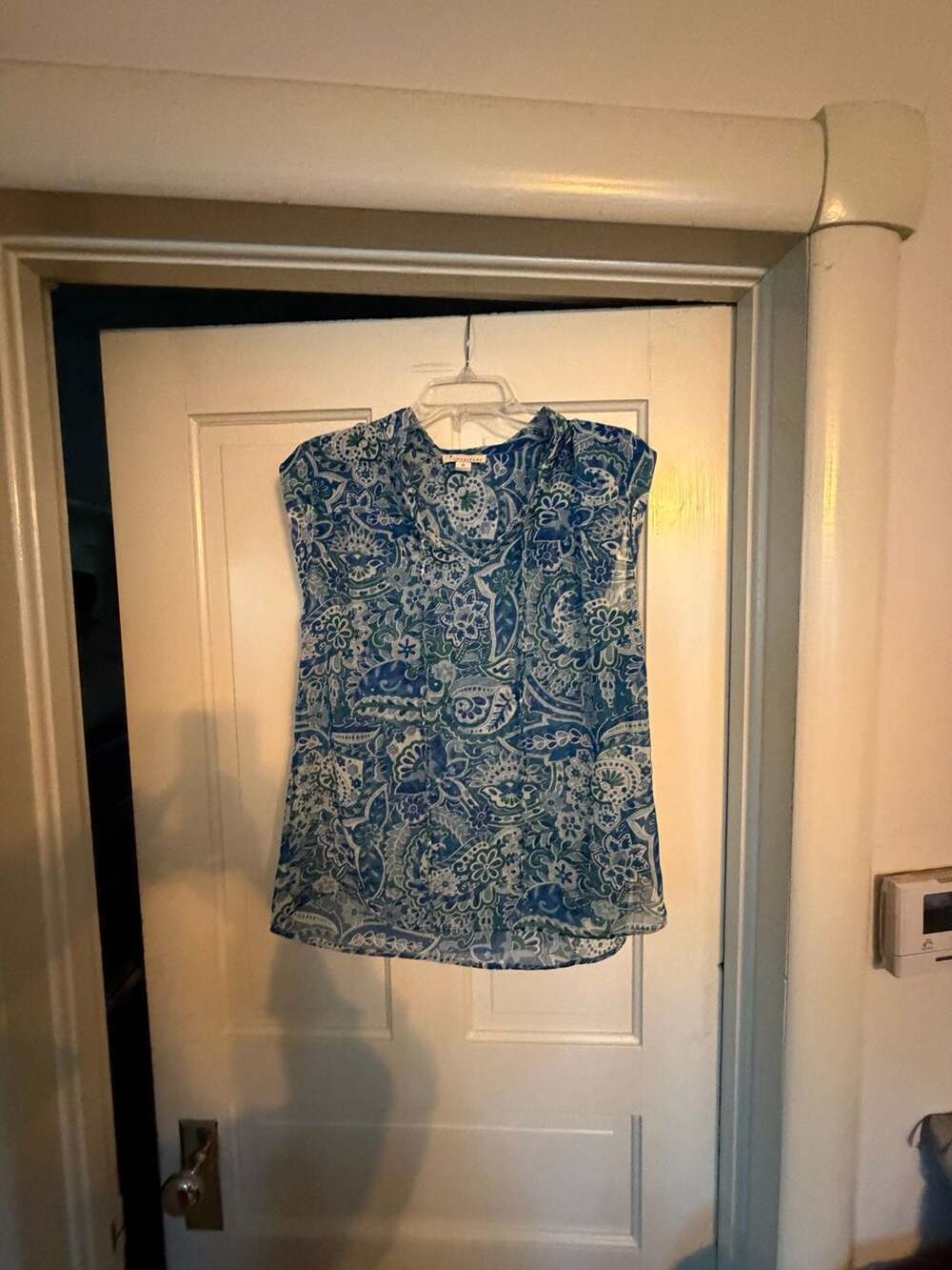 twentyone Blue Green Paisley Print Sleeveless Blouse Size M